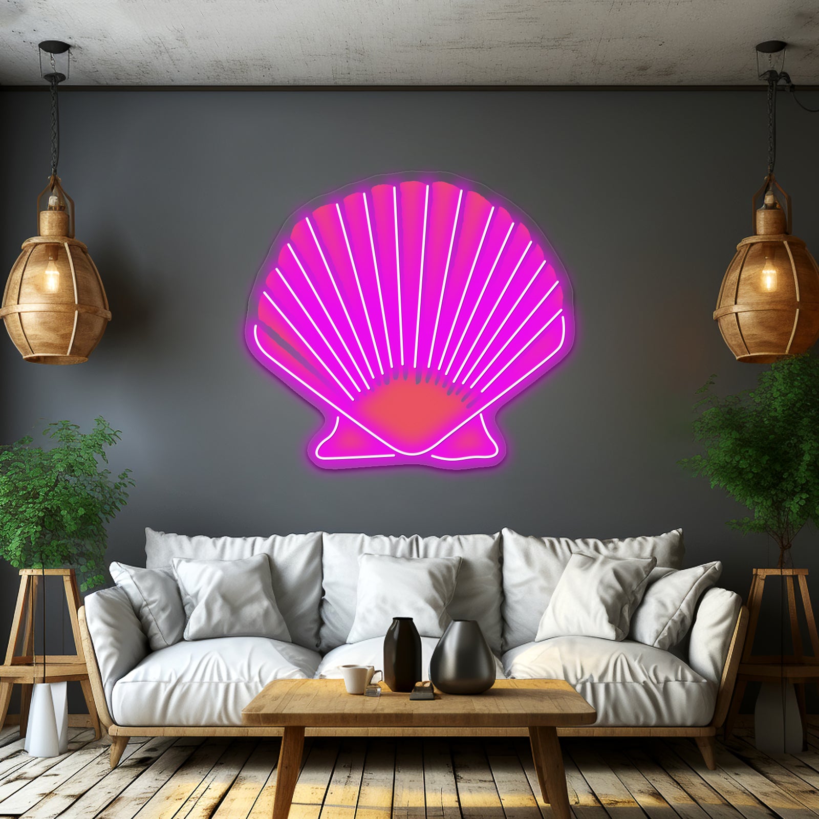 Coral Seashell Artwork Business Led Sign