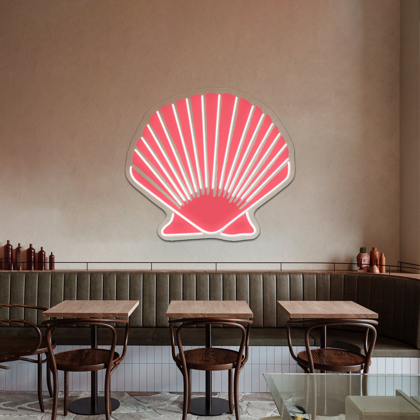 Coral Seashell Artwork Business Led Sign
