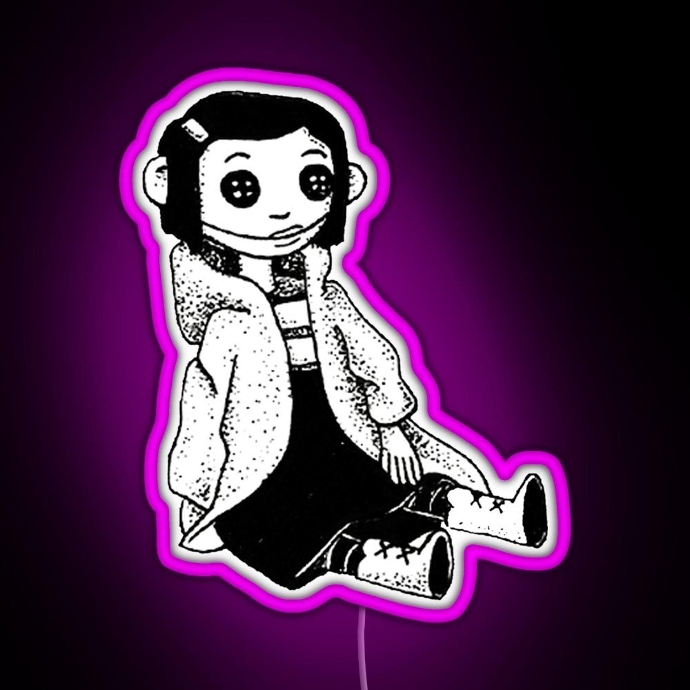 Coraline Inspired Doll Rgb Led Neon Sign Pop Wall Art - Shineneon