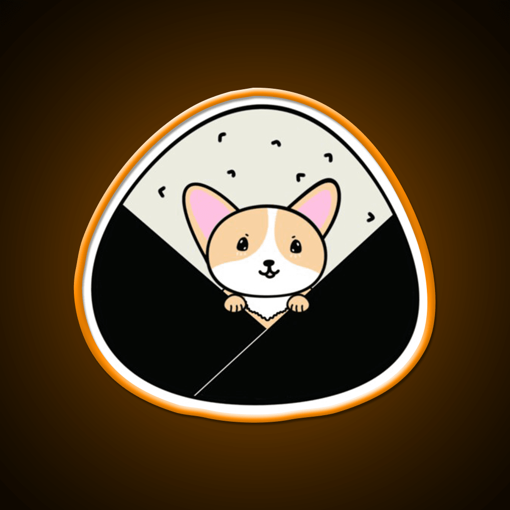 Corgi Onigiri Snack Food Led Neon Sign Rgb Color - Shineneon