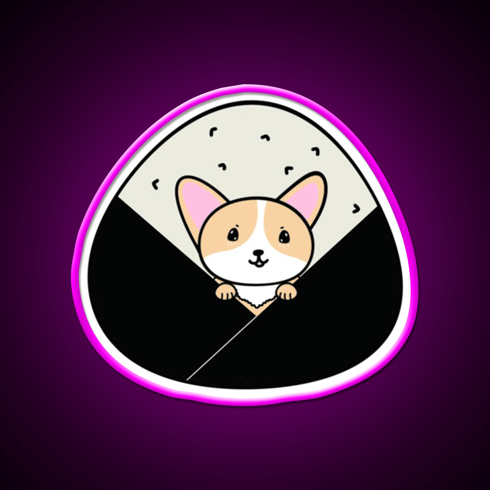 Corgi Onigiri Snack Food Led Neon Sign Rgb Color - Shineneon