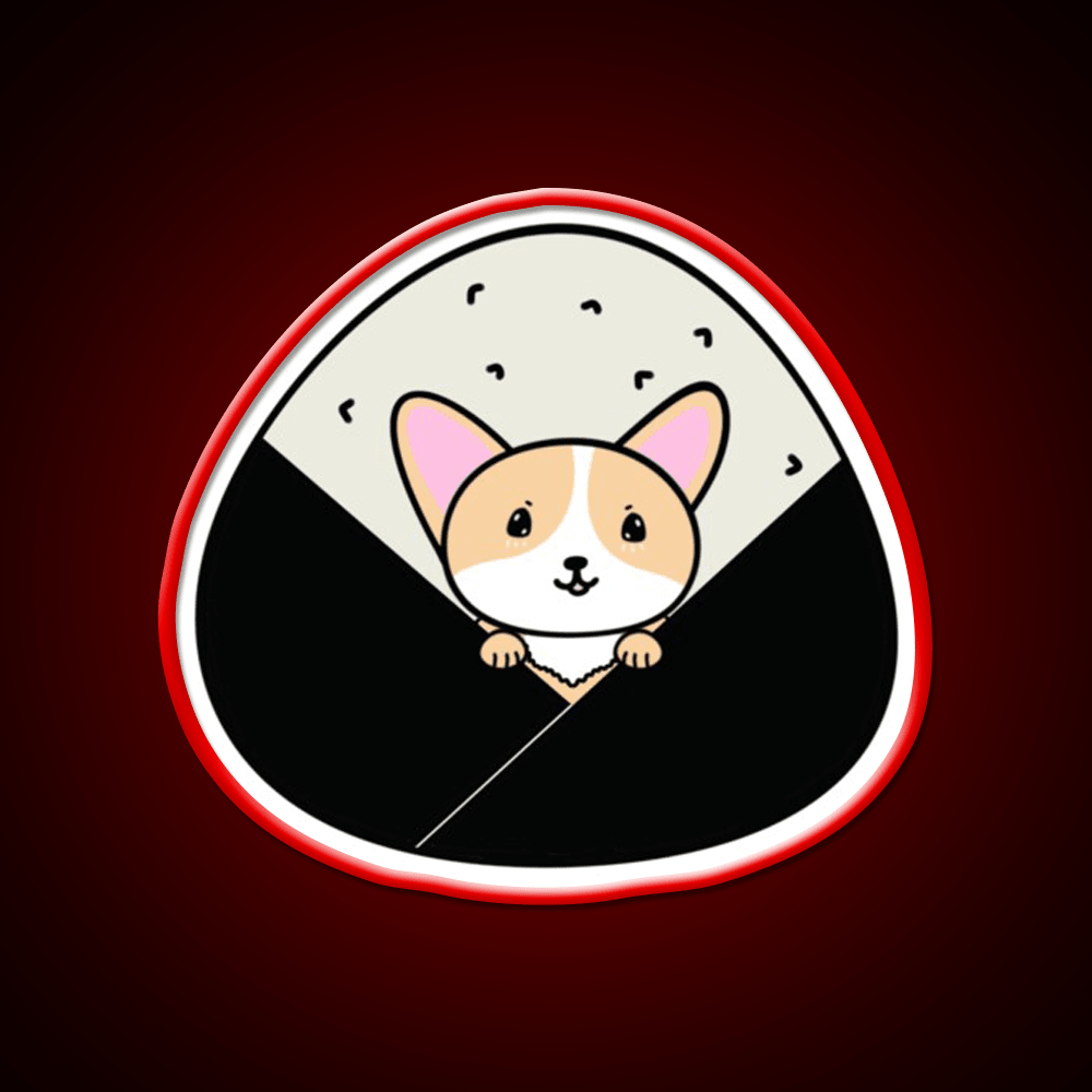 Corgi Onigiri Snack Food Led Neon Sign Rgb Color - Shineneon