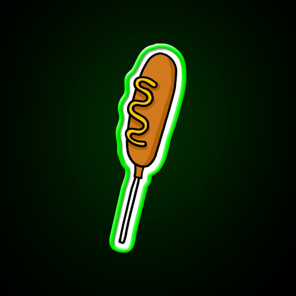 Corn Dog Doodle Snack Food Led Neon Sign Rgb Color - Shineneon