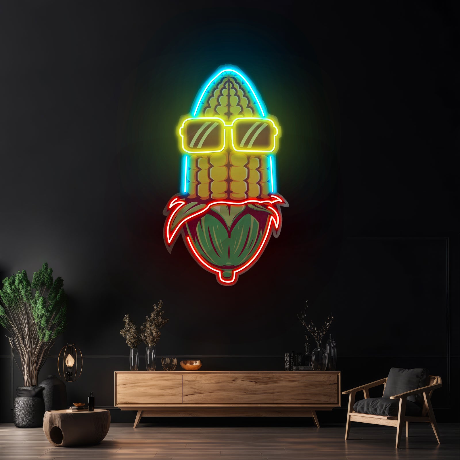 Corn Using Glasses Led Neon Sign Light Custom Led Signs