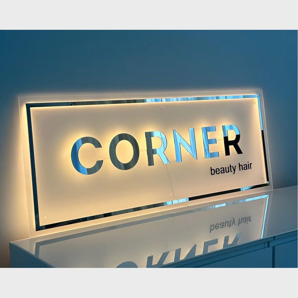 Corner Beauty Hair Acrylic Business Logo Sign - Shineneon