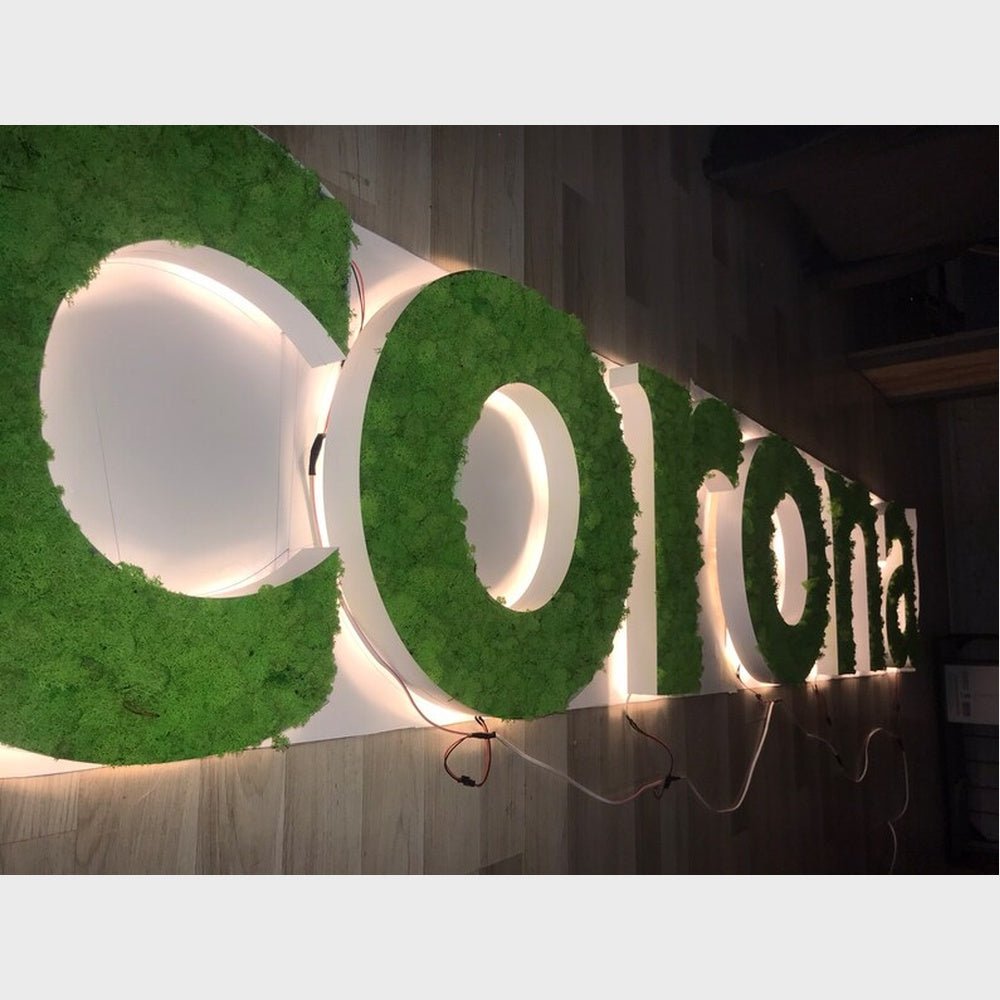 Corona 3D Moss Letter Sign - Shineneon
