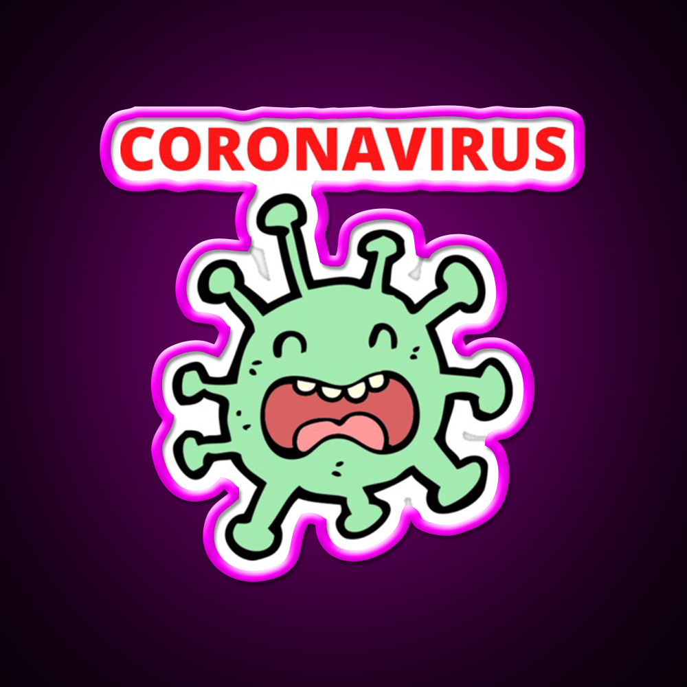 Coronavirus Covid 19 Hemp Inspired Green Leaf Led Neon Sign Rgb Color - Neon sign mounted on wall in room