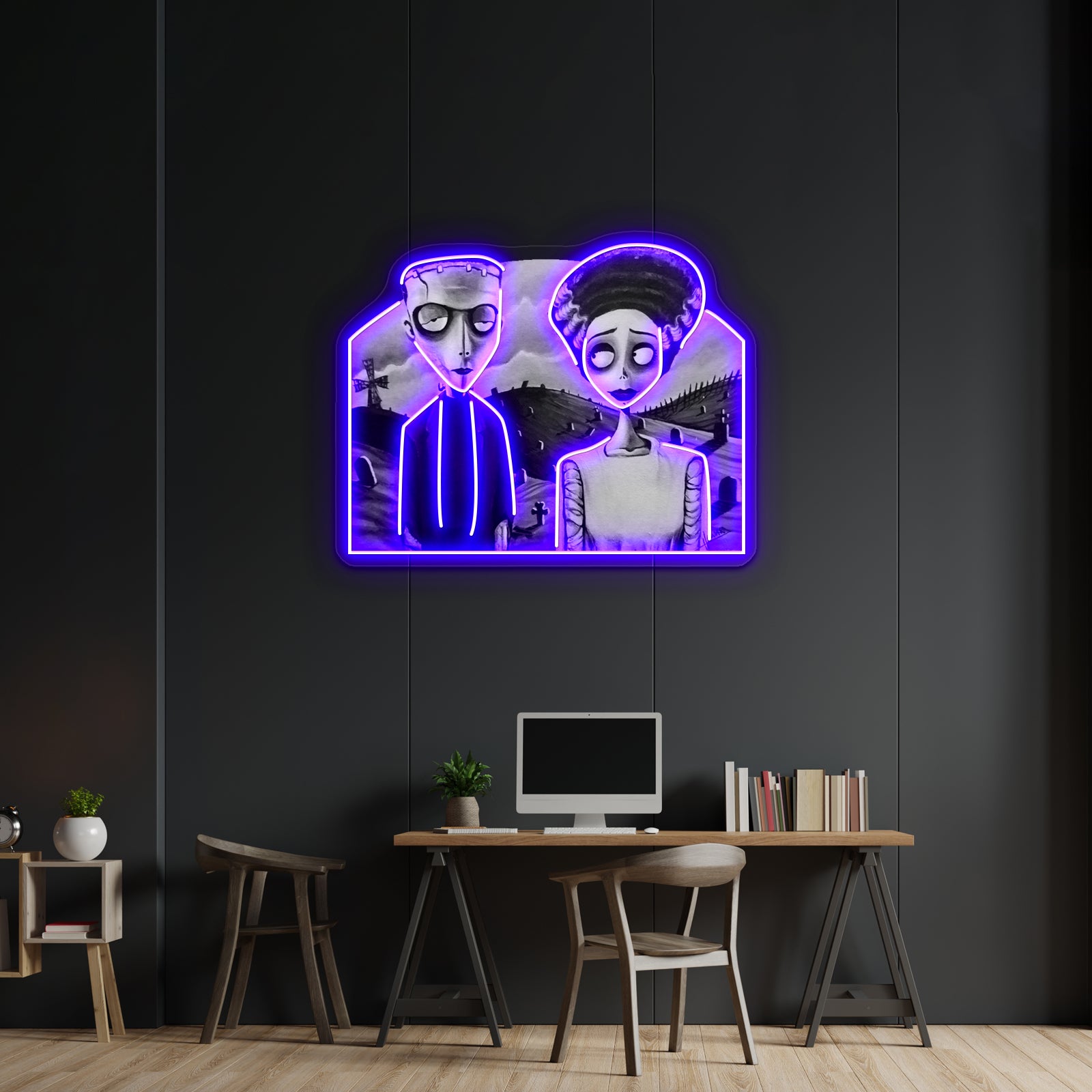 Corpse Bride Of Frankenstein Artwork Business Led Sign | Shineneon
