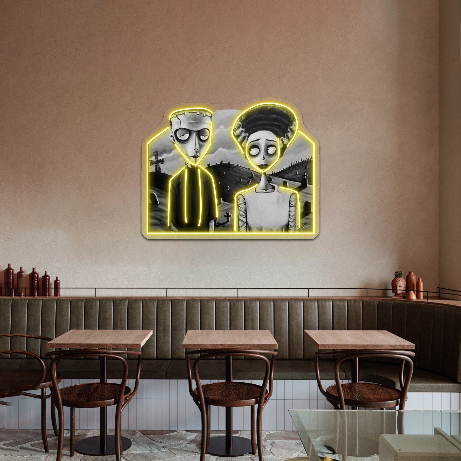 Corpse Bride Of Frankenstein Artwork Business Led Sign | Shineneon