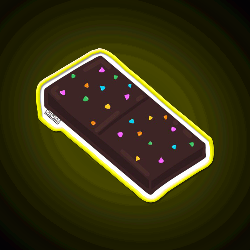 Cosmic Brownie Snack Food Led Neon Sign For Snack Room Rgb Color - Custom LED neon sign front view