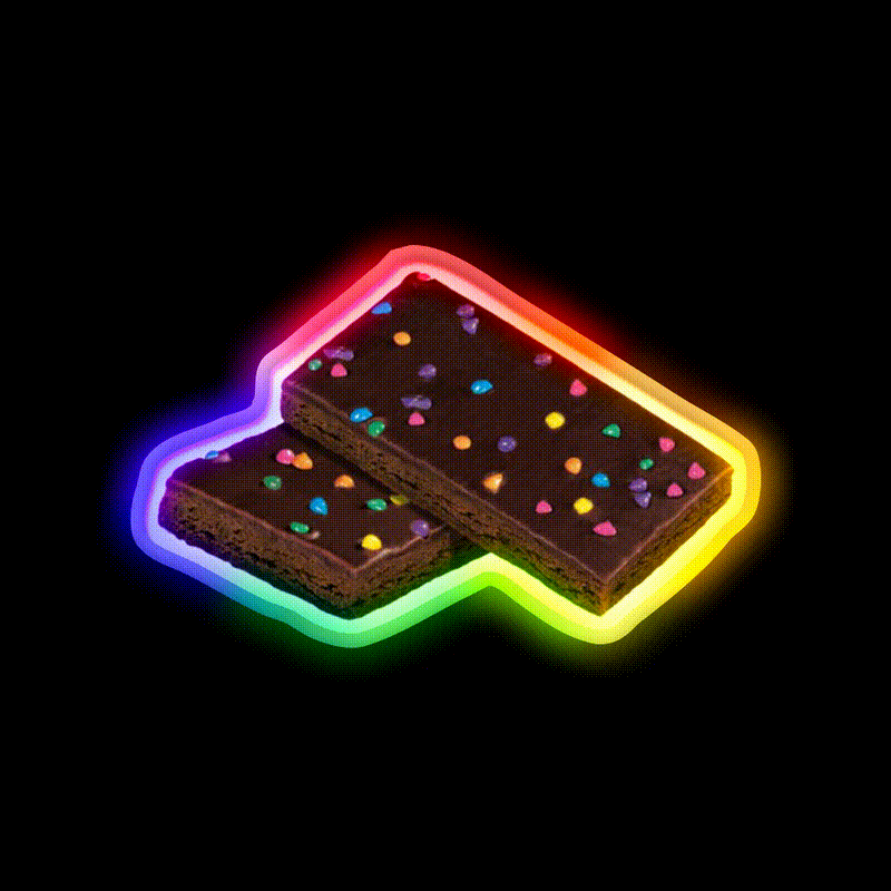 Cosmic Brownie Snack Food Led Neon Sign For Vending Area Rgb Color - LED neon sign close-up detail