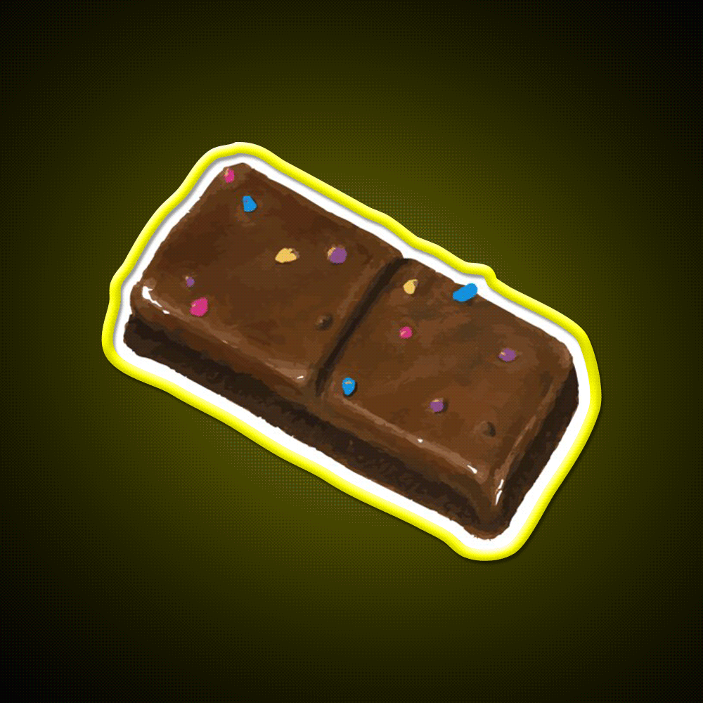 Cosmic Brownie Snack Food Led Neon Sign Rgb Color - Custom LED neon sign front view