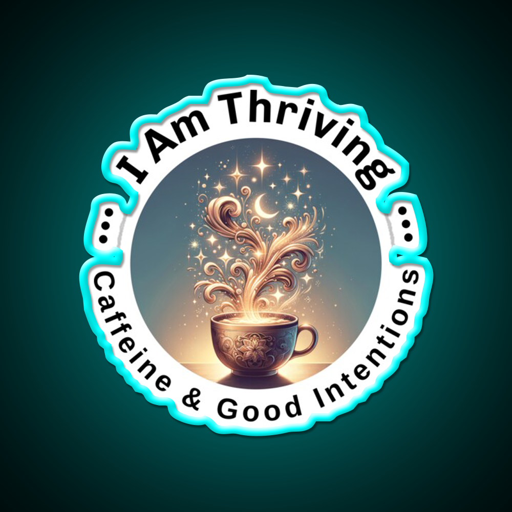 Cosmic Coffee Positive Energy Cafe Led Neon Sign Espresso Bar Art Rgb Color