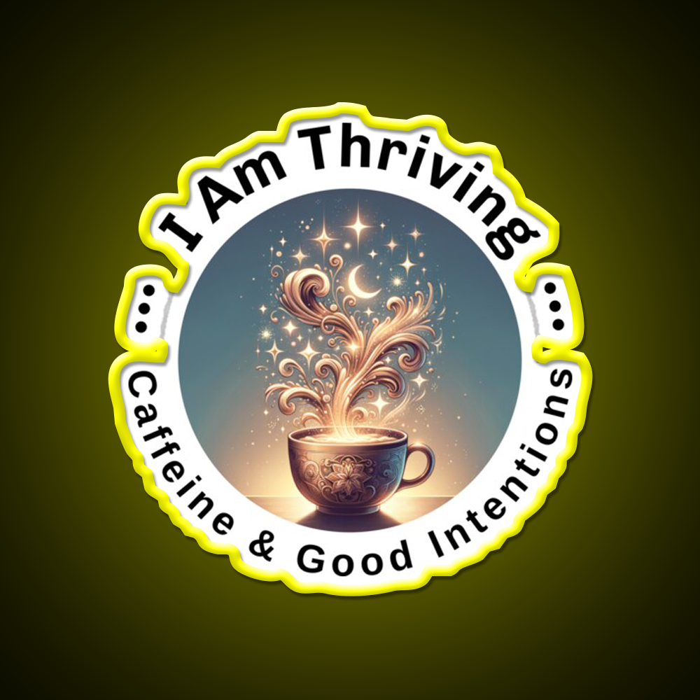 Cosmic Coffee Positive Energy Cafe Led Neon Sign Espresso Bar Art Rgb Color