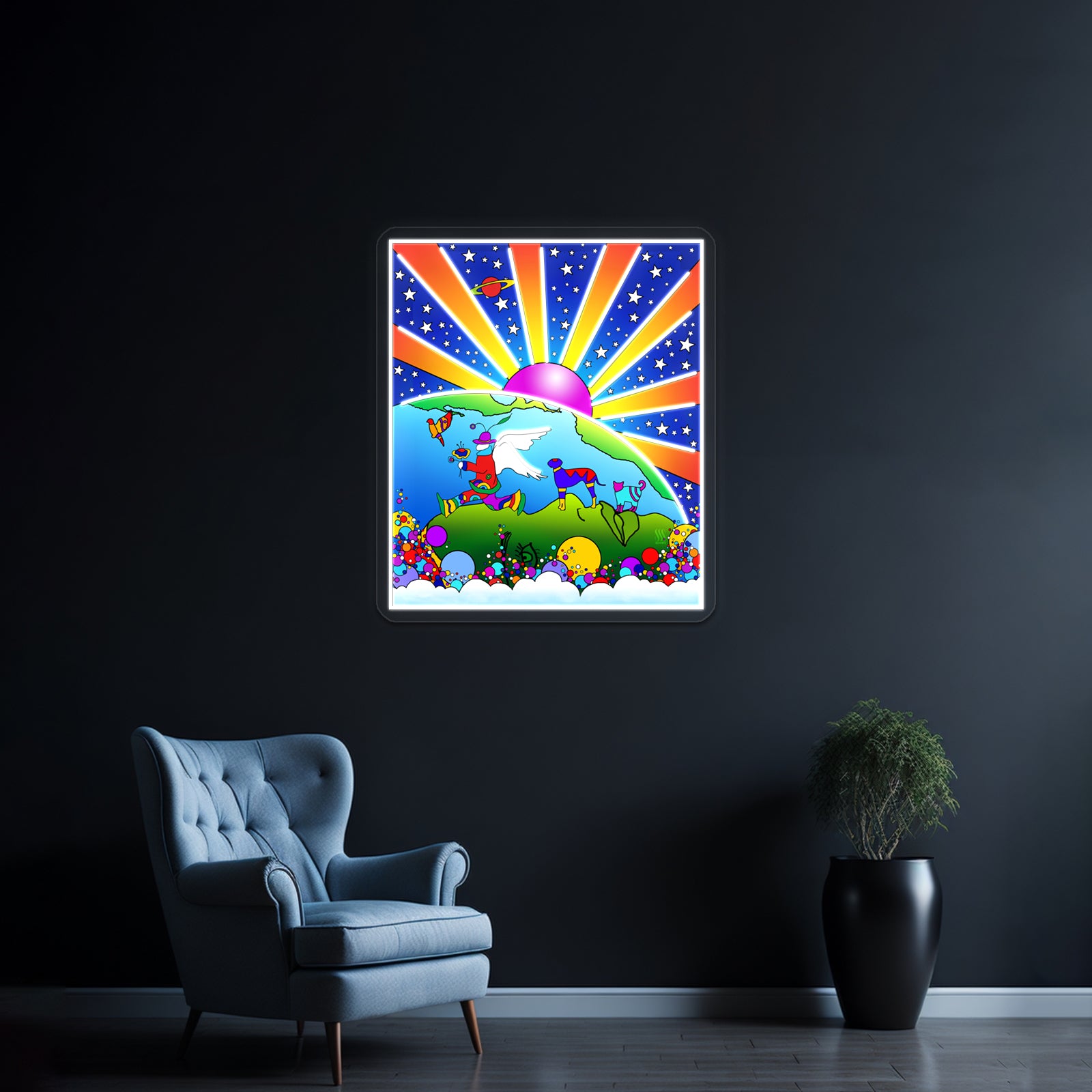 Cosmic Pet World Artwork Business Led Sign