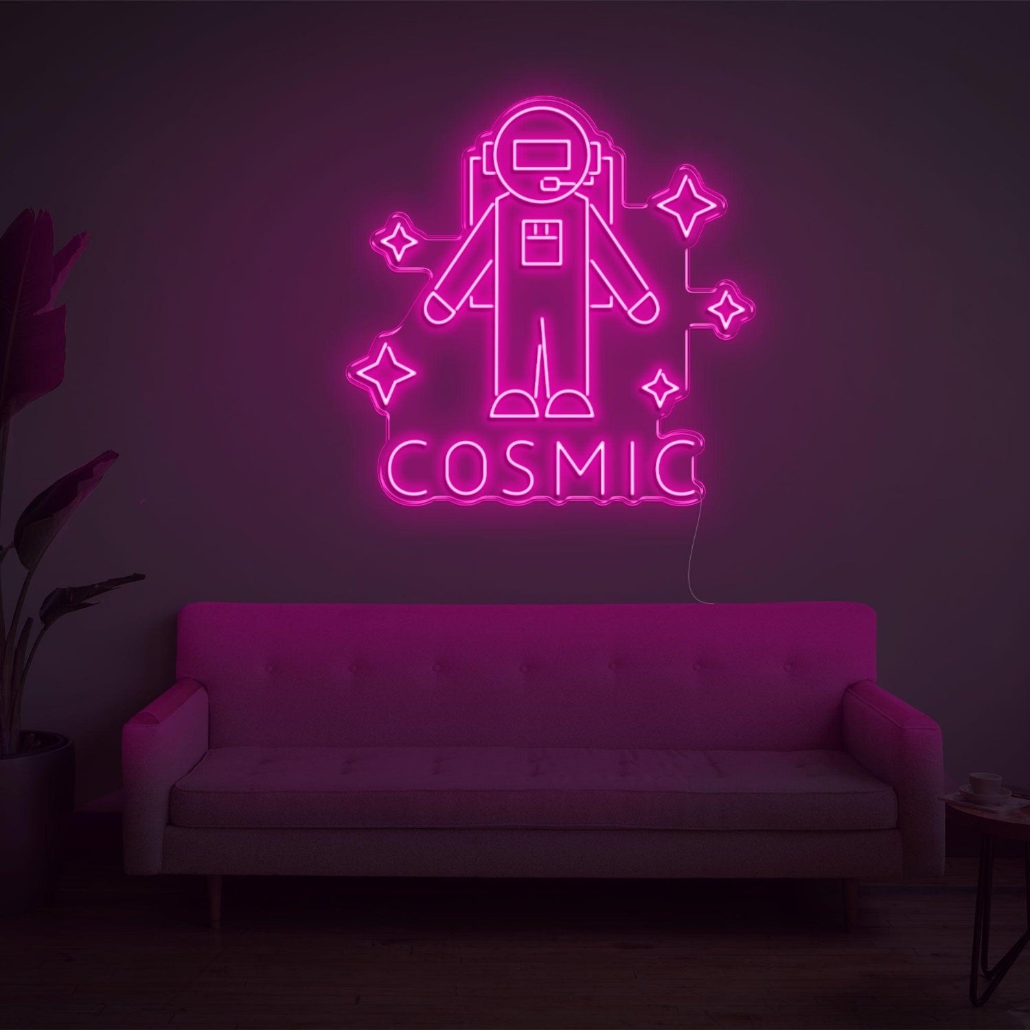 Cosmic Purple Astronaut Led Neon Sign For Modern Room And Cafe Decor | Shineneon