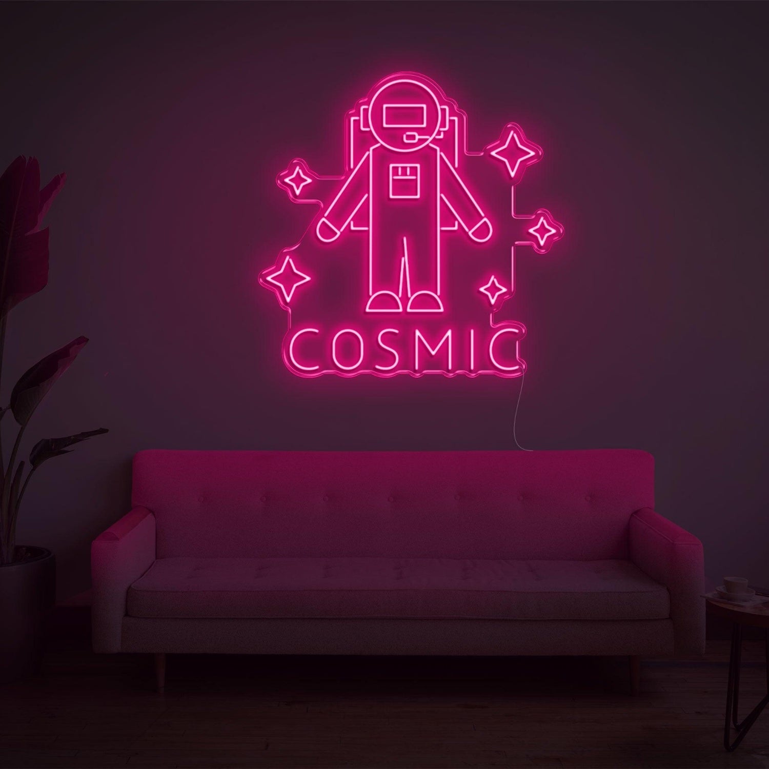 Cosmic Purple Astronaut Led Neon Sign For Modern Room And Cafe Decor | Shineneon