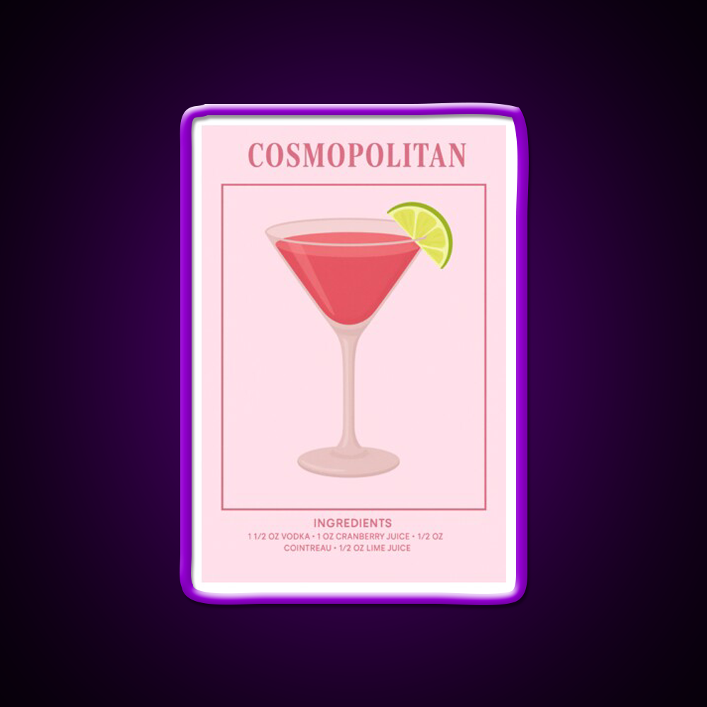 Cosmopolitan Cocktail Bar Decor Led Neon Sign Drink Lounge Art Rgb Color - LED neon sign view 9