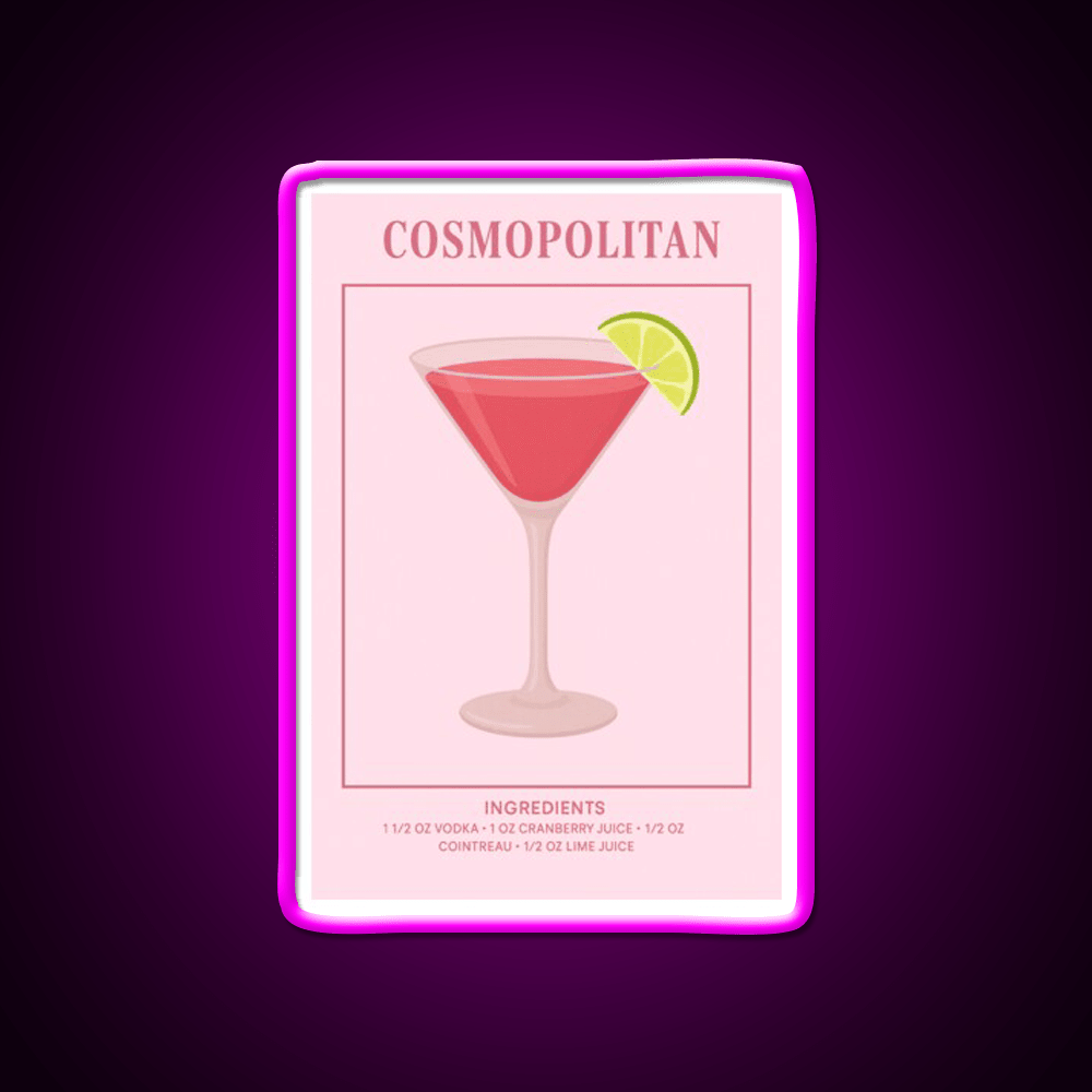 Cosmopolitan Cocktail Bar Decor Led Neon Sign Drink Lounge Art Rgb Color - Shineneon