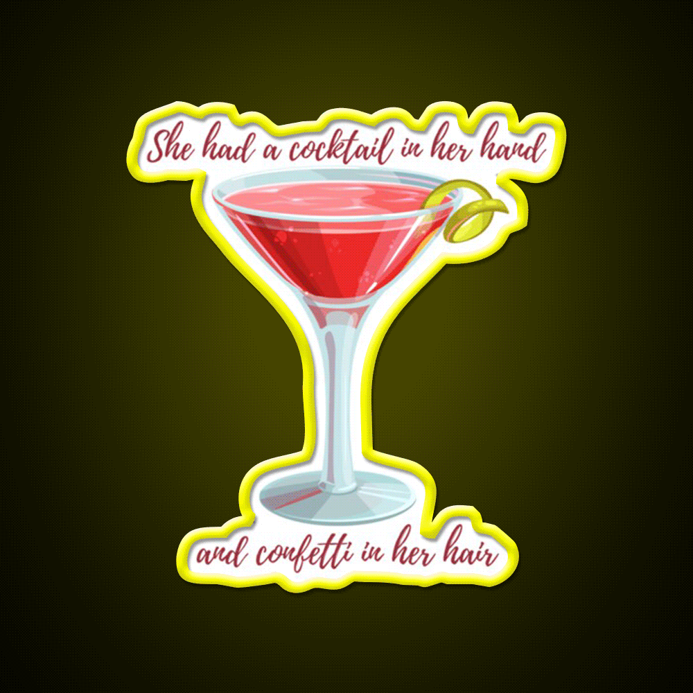 Cosmopolitan Cocktail Bar Decor Led Neon Sign Drink Neon Sign Rgb Color - Custom LED neon sign front view