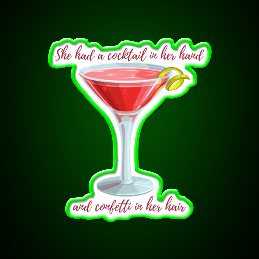 Cosmopolitan Cocktail Bar Decor Led Neon Sign Drink Wall Art Rgb Color - LED neon sign view 8