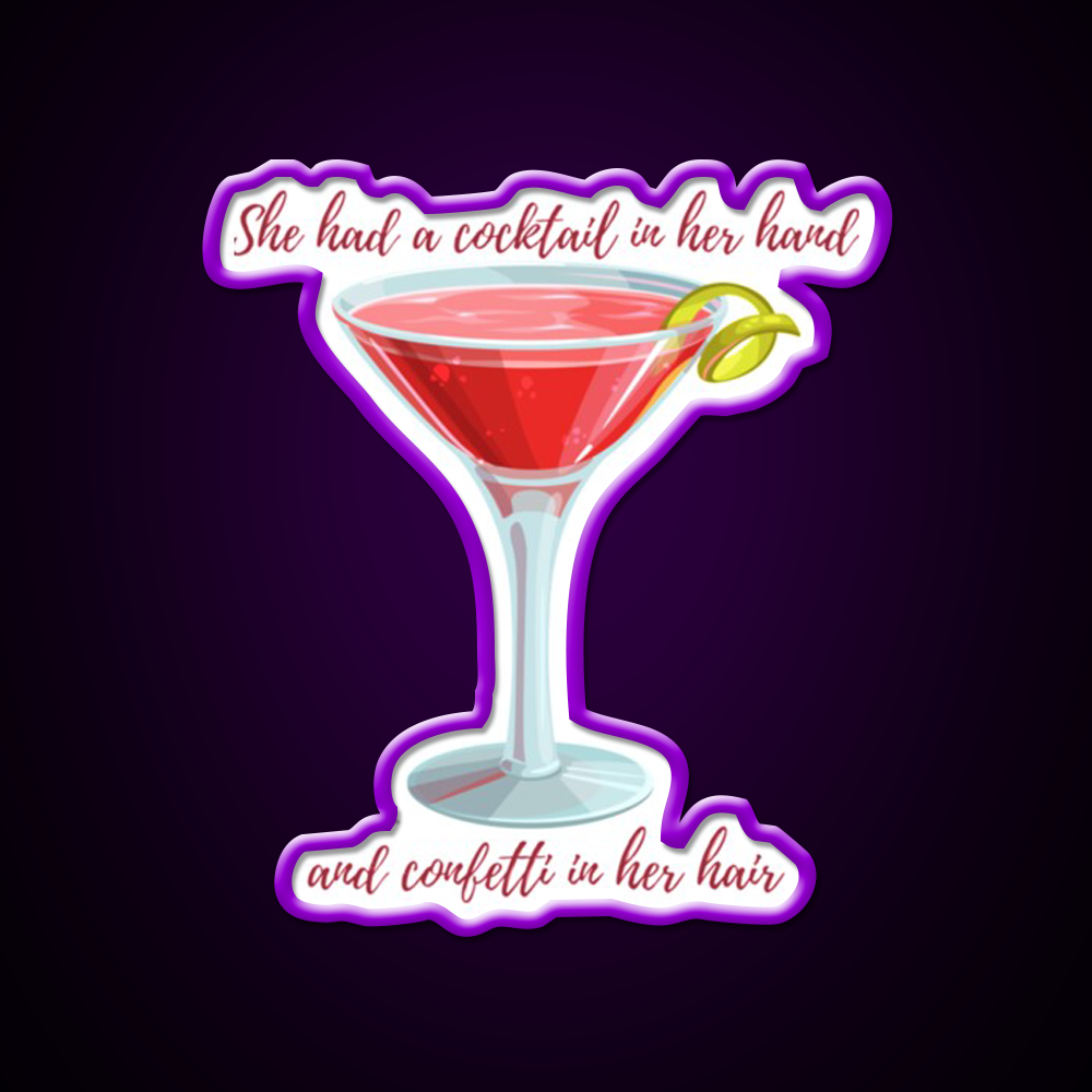 Cosmopolitan Cocktail Bar Decor Led Neon Sign Drink Wall Art Rgb Color - LED neon sign view 9