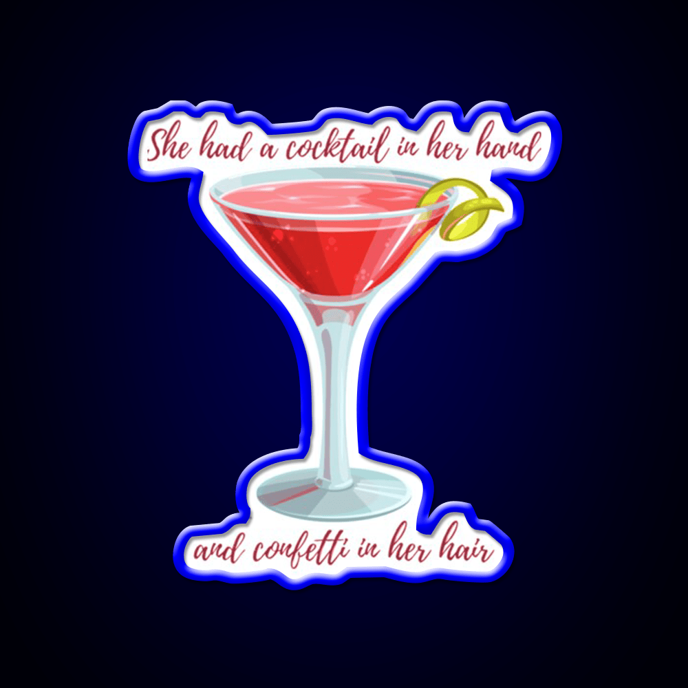 Cosmopolitan Cocktail Bar Decor Led Neon Sign Drink Wall Art Rgb Color - Shineneon