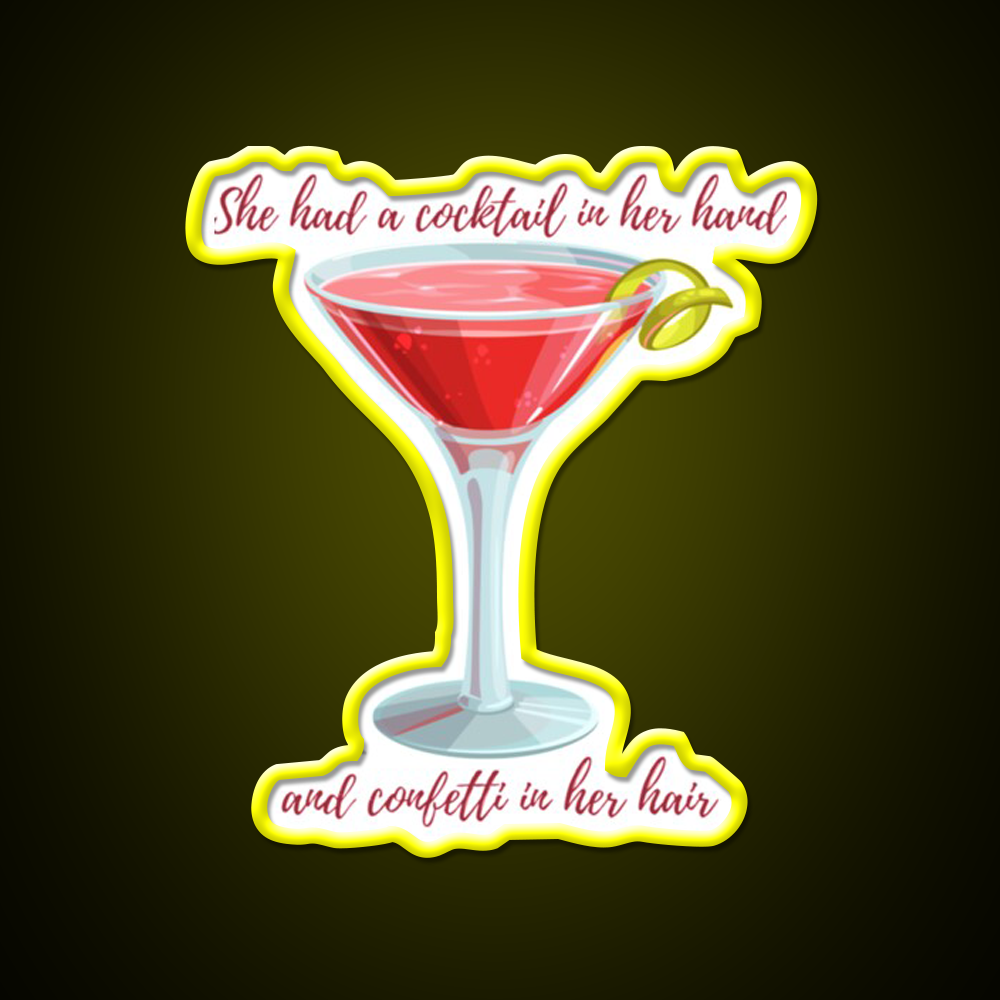Cosmopolitan Cocktail Bar Decor Led Neon Sign Drink Wall Art Rgb Color - LED neon sign view 7