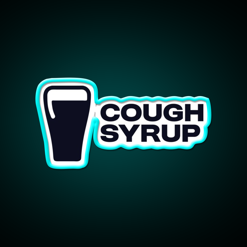 Cough Syrup Funny Beer Design Man Cave Bar Led Neon Sign Rgb Color - Size and dimension reference