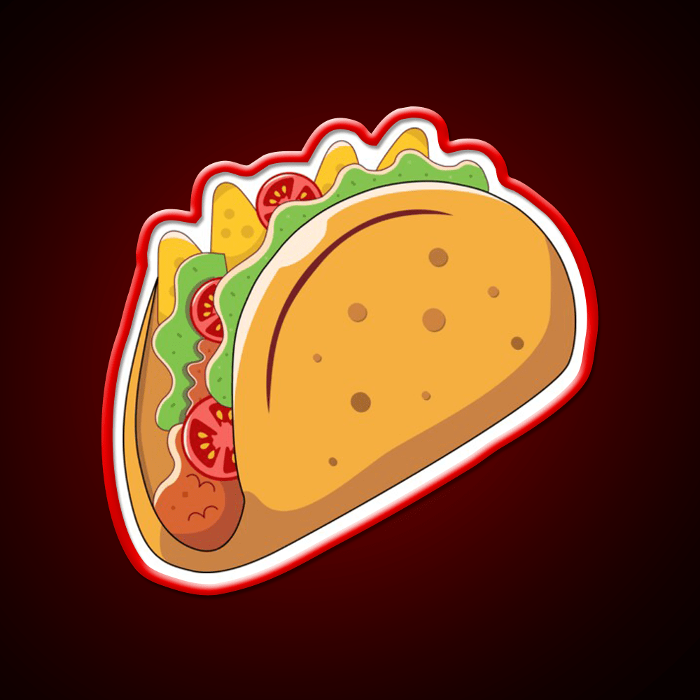 Count Mexican Taco Minimalistic Taco Led Neon Sign Wall Light Rgb Color - Shineneon