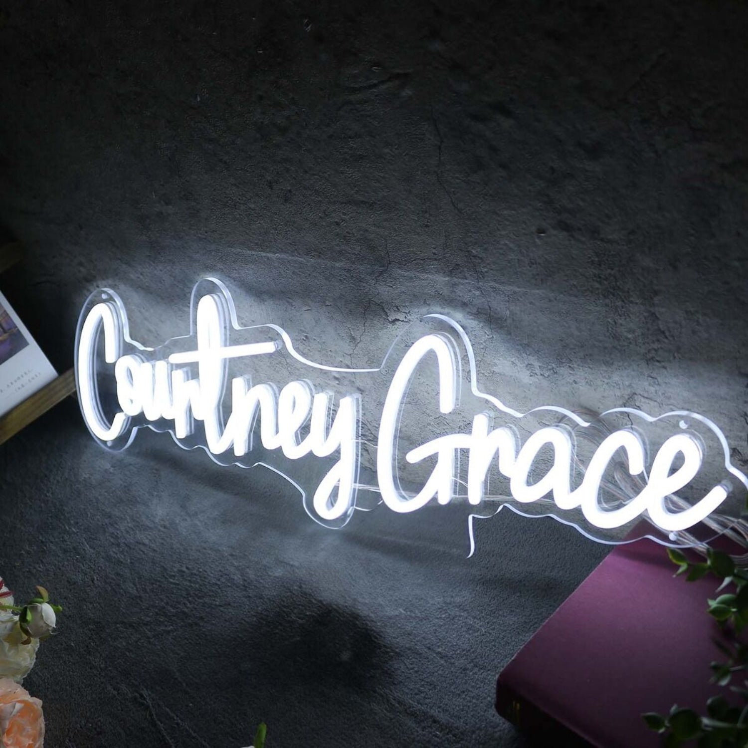 Countney Grace White Led Neon Sign - Shineneon