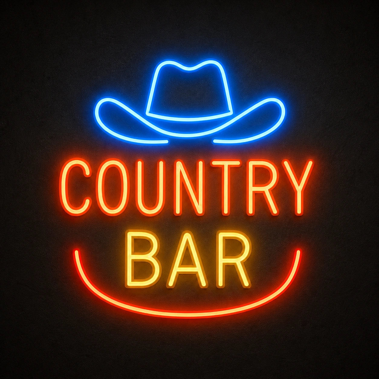 Country Bar Cowboy Hat Horseshoe Vintage LED Neon Sign high-converting product image