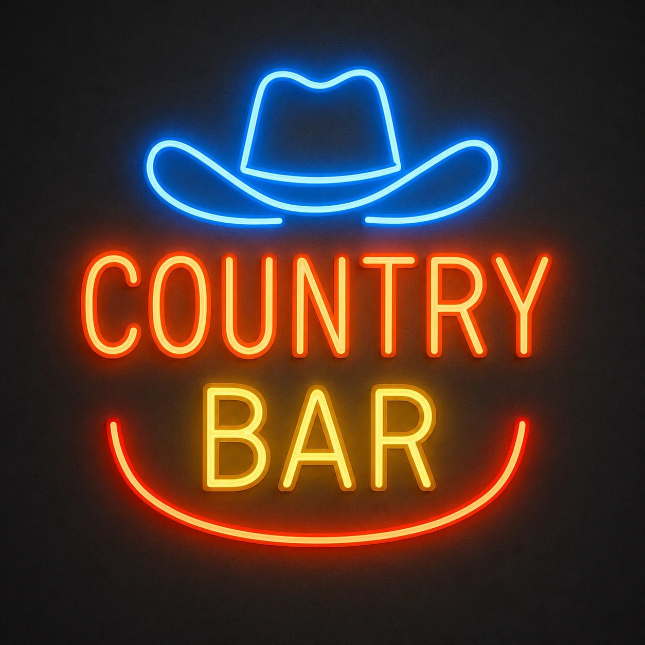 Country Bar Cowboy Hat Horseshoe Vintage LED Neon Sign - Shineneon