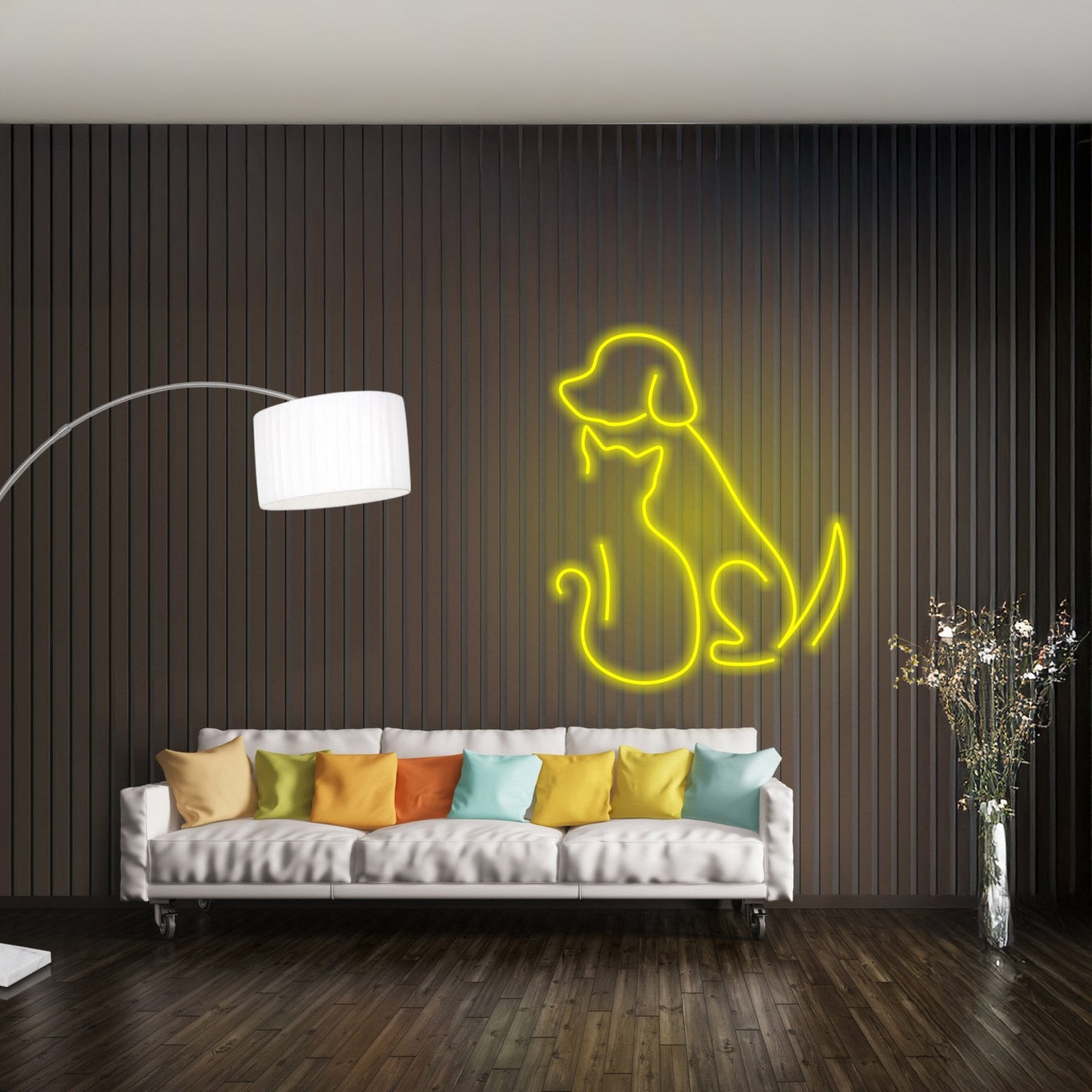 Couple Cat And Dog Neon Sign Wall Art Signs - Shineneon