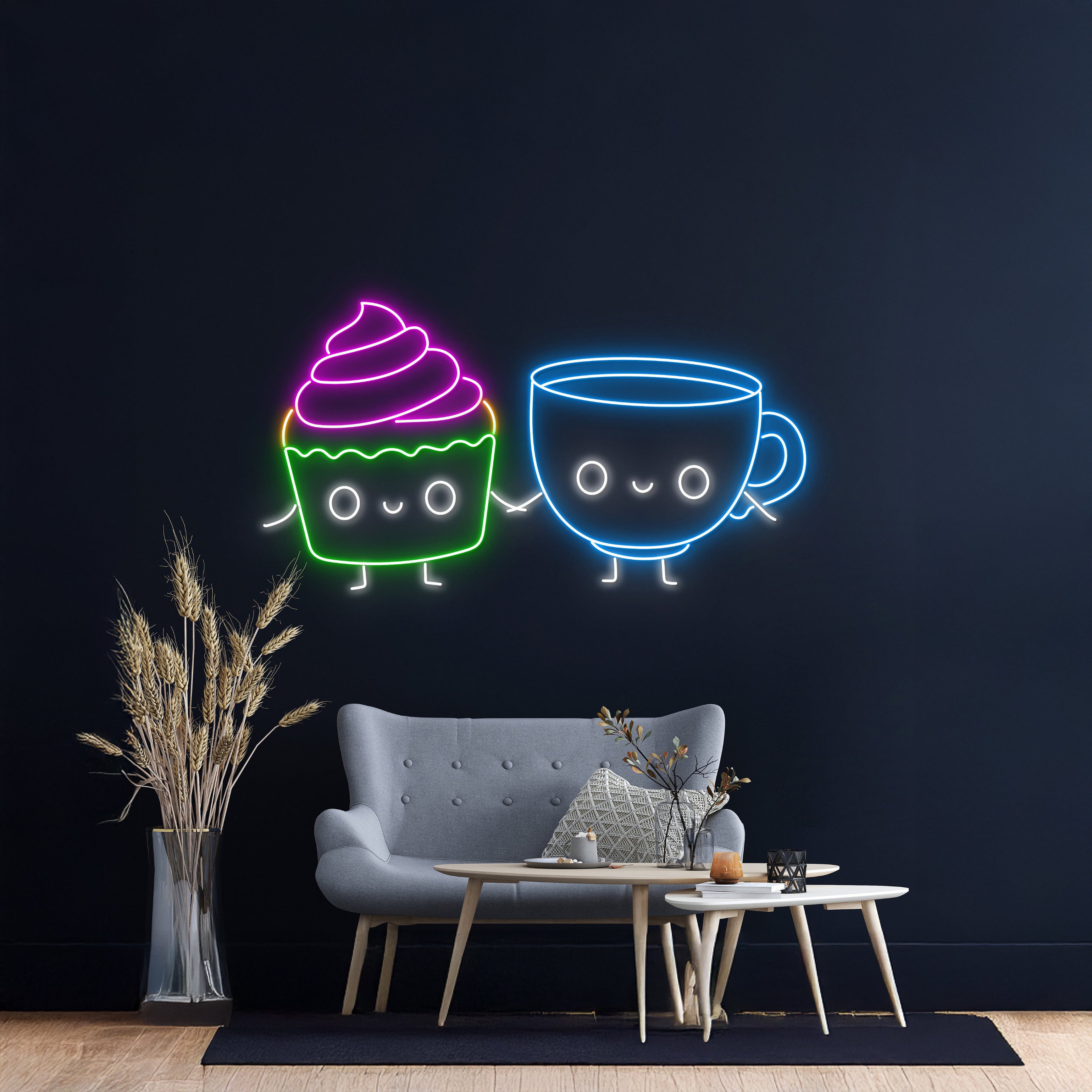 Couple Cupcake And Tea Led Neon Sign | Shineneon