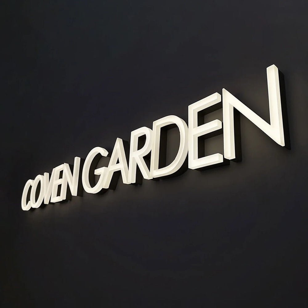 Coven Garden 3D Frontlit And Backlit Channel Letter Led Light Sign - Shineneon