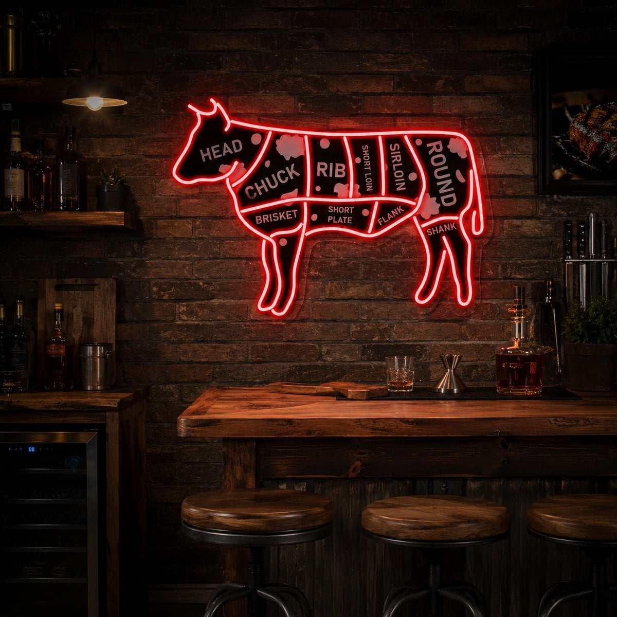 Cow Butcher Cuts LED Neon Sign - Shineneon