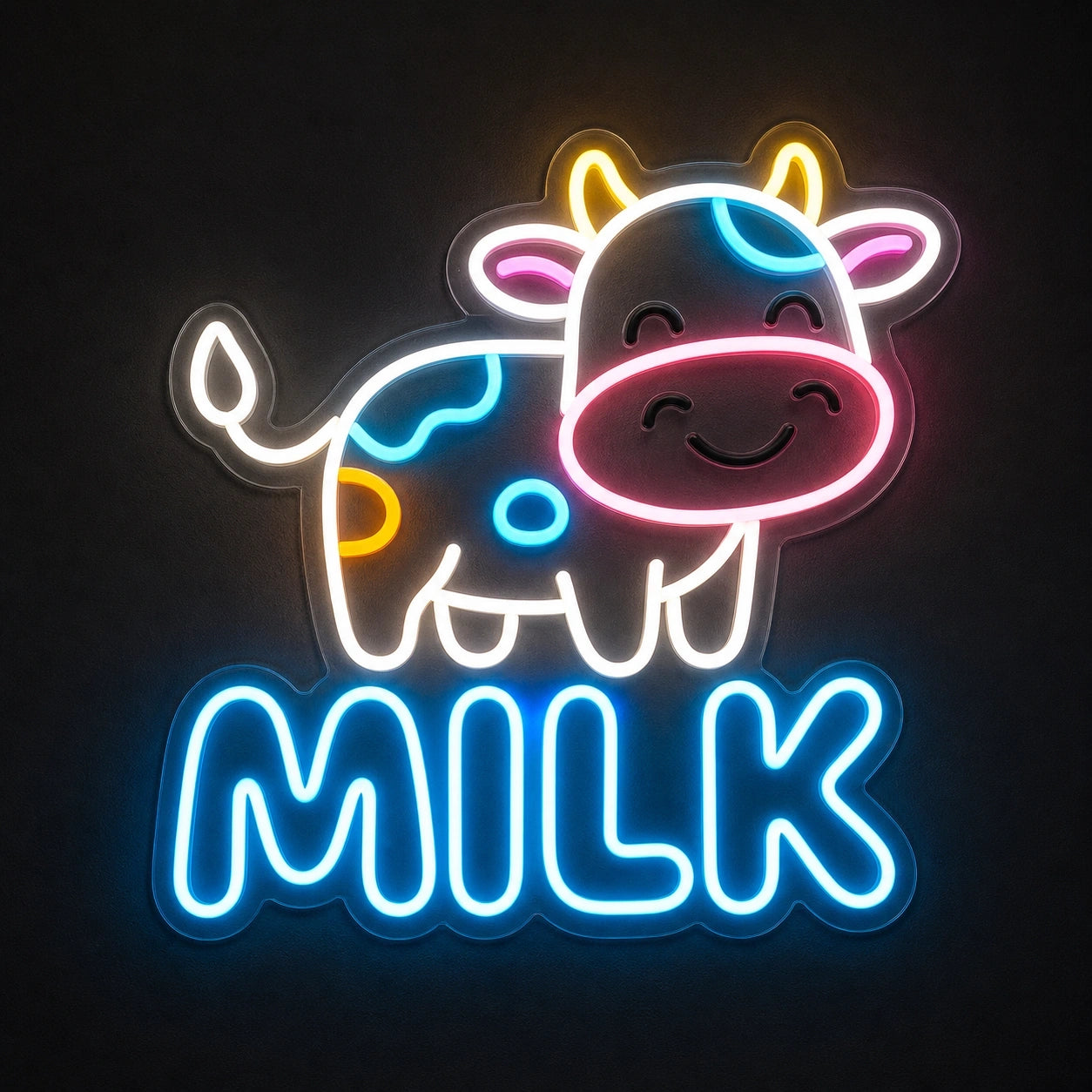 Cow Milk LED Neon Sign Home Garage Wall Decoration main product image