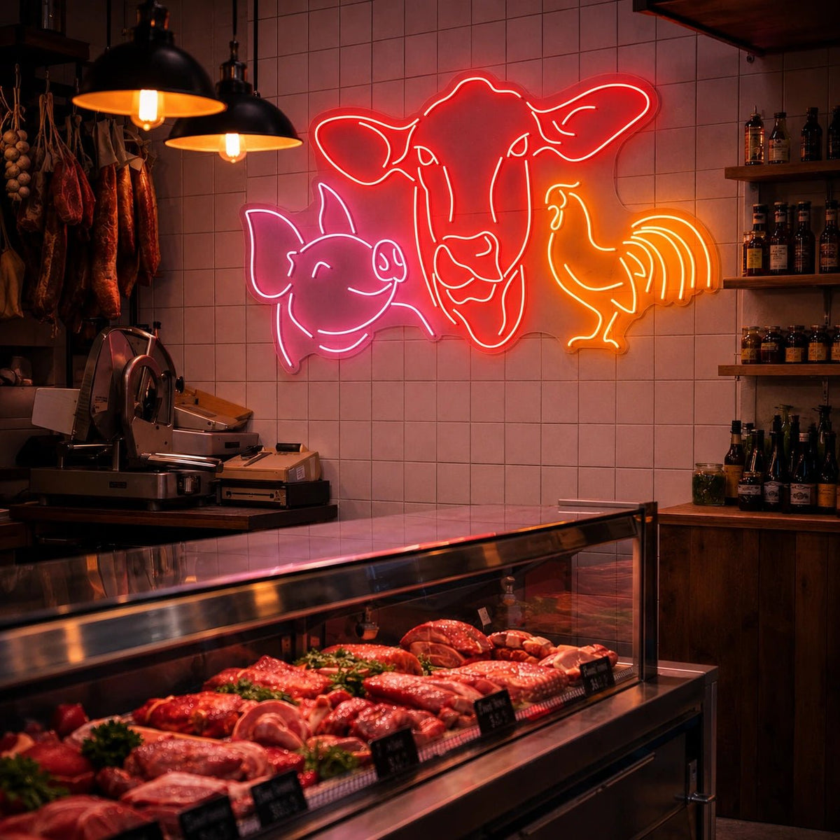 Cow Pig And Rooster LED Neon Sign - Shineneon