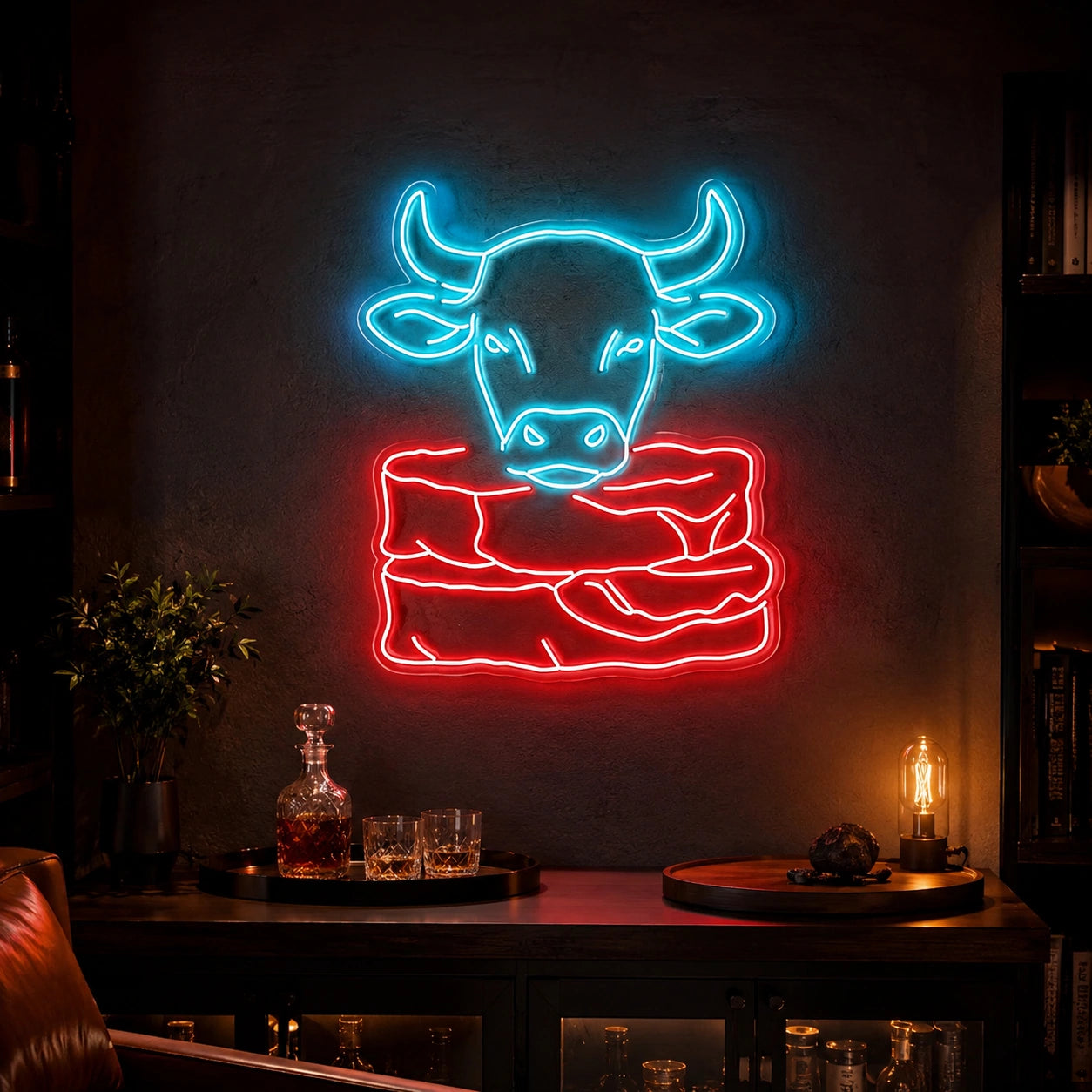 Cow Steak LED Neon Sign size image