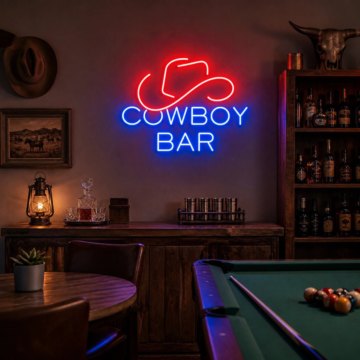 Cowboy Bar Hat Vintage LED Neon Sign - Shineneon