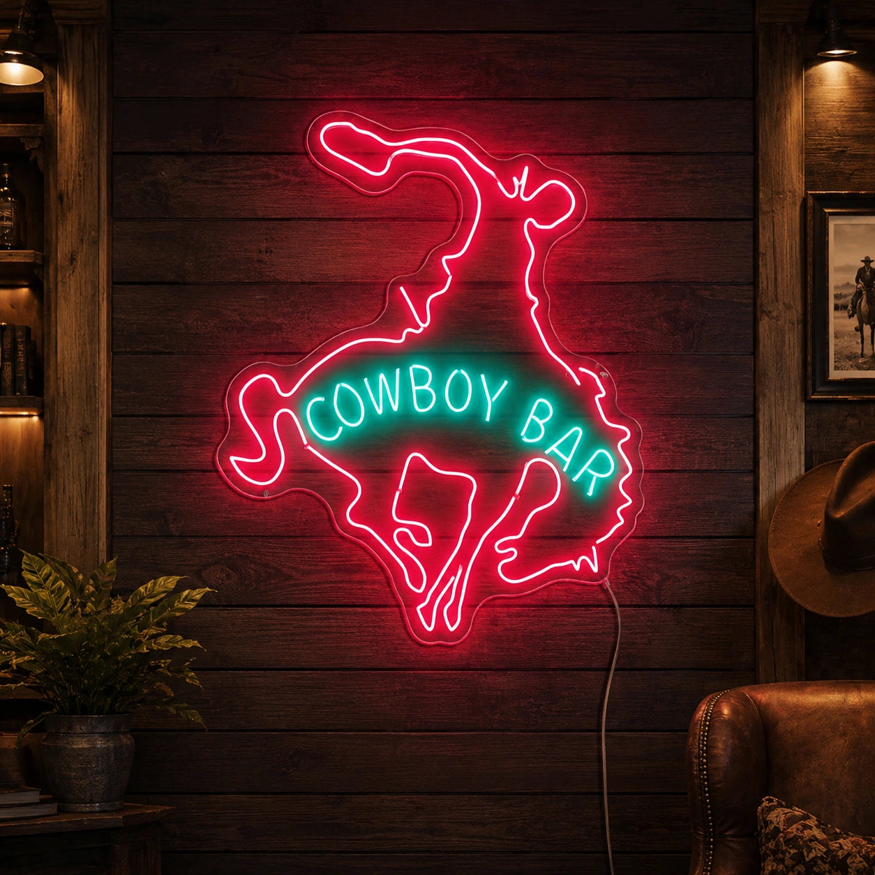 Cowboy Bar Rider Neon Sign LED Neon Sign high-converting product image