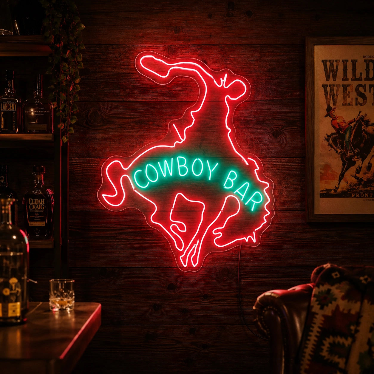 Cowboy Bar Rider Neon Sign LED Neon Sign real lifestyle scene