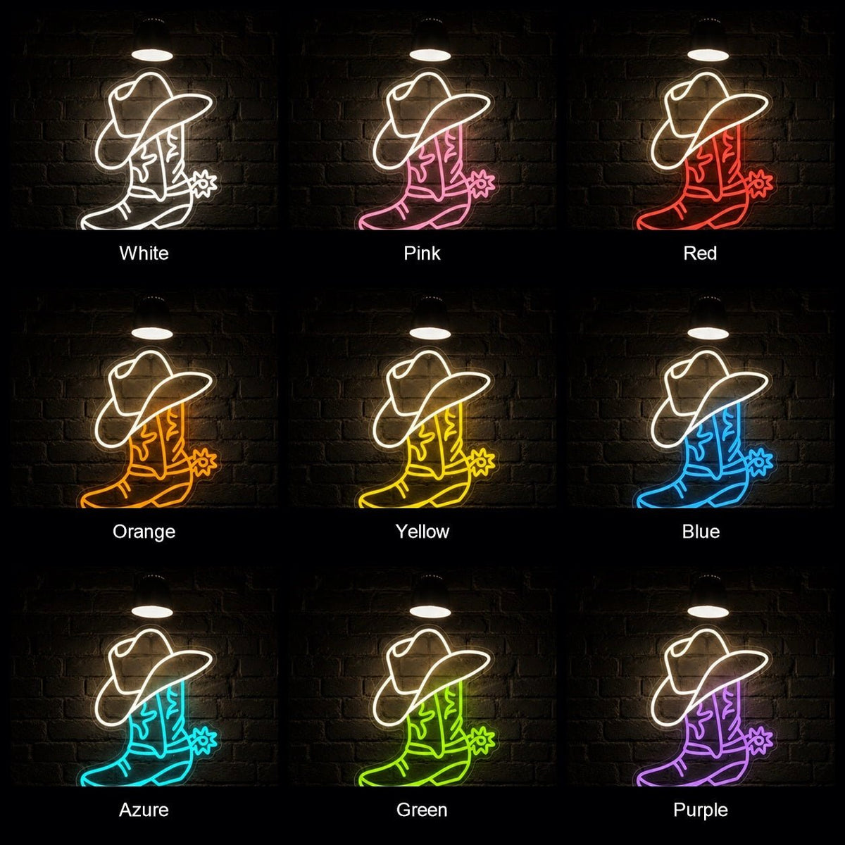 Cowboy Boot Hat And Spur LED Neon Sign - Shineneon