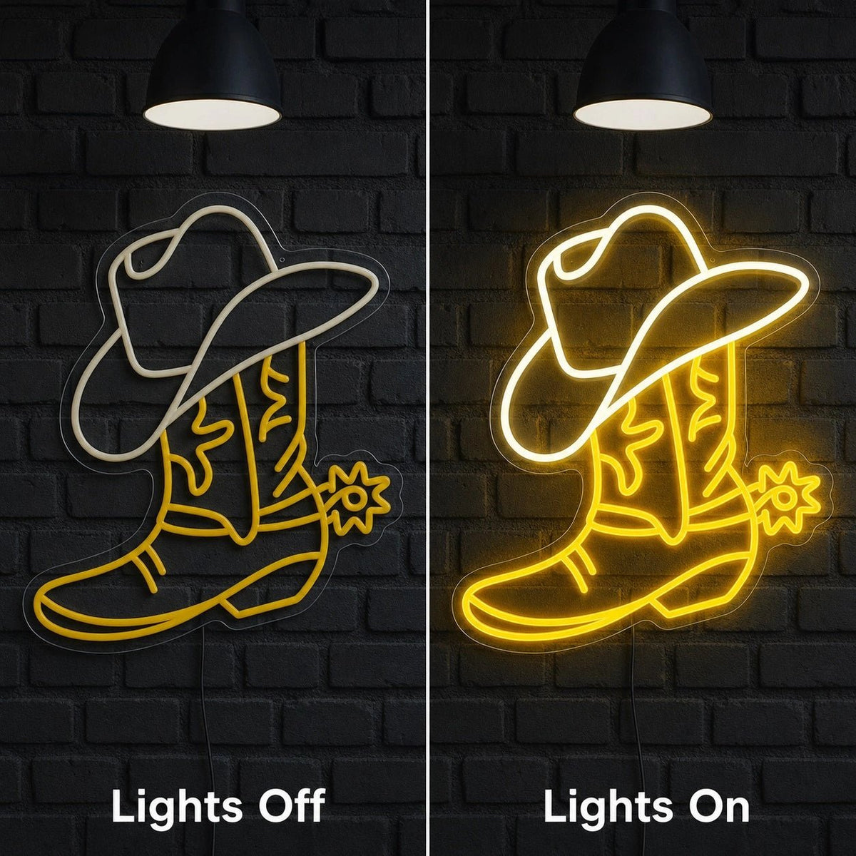 Cowboy Boot Hat And Spur LED Neon Sign - Shineneon