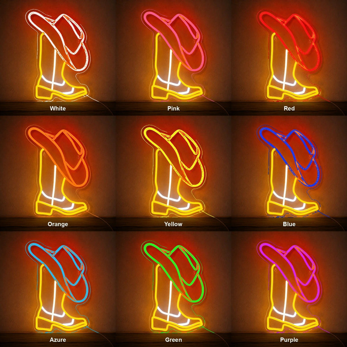 Cowboy Boot With Hat LED Neon Sign Man Cave Neon Sign - Shineneon