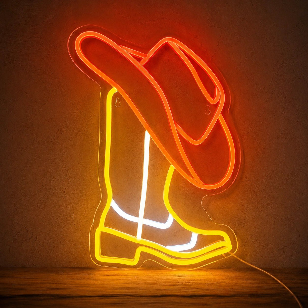 Cowboy Boot With Hat LED Neon Sign Man Cave Neon Sign - Shineneon