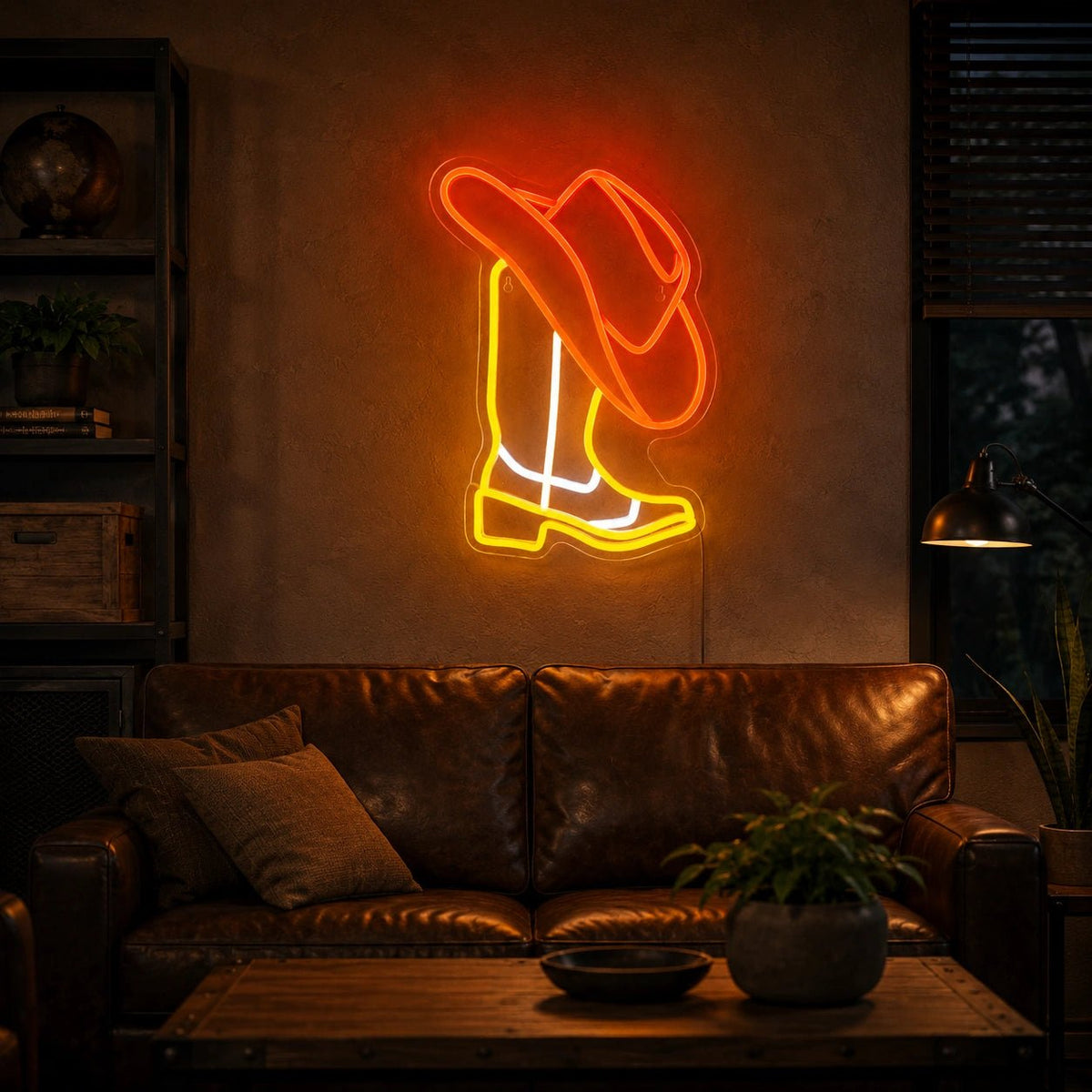 Cowboy Boot With Hat LED Neon Sign Man Cave Neon Sign - Shineneon