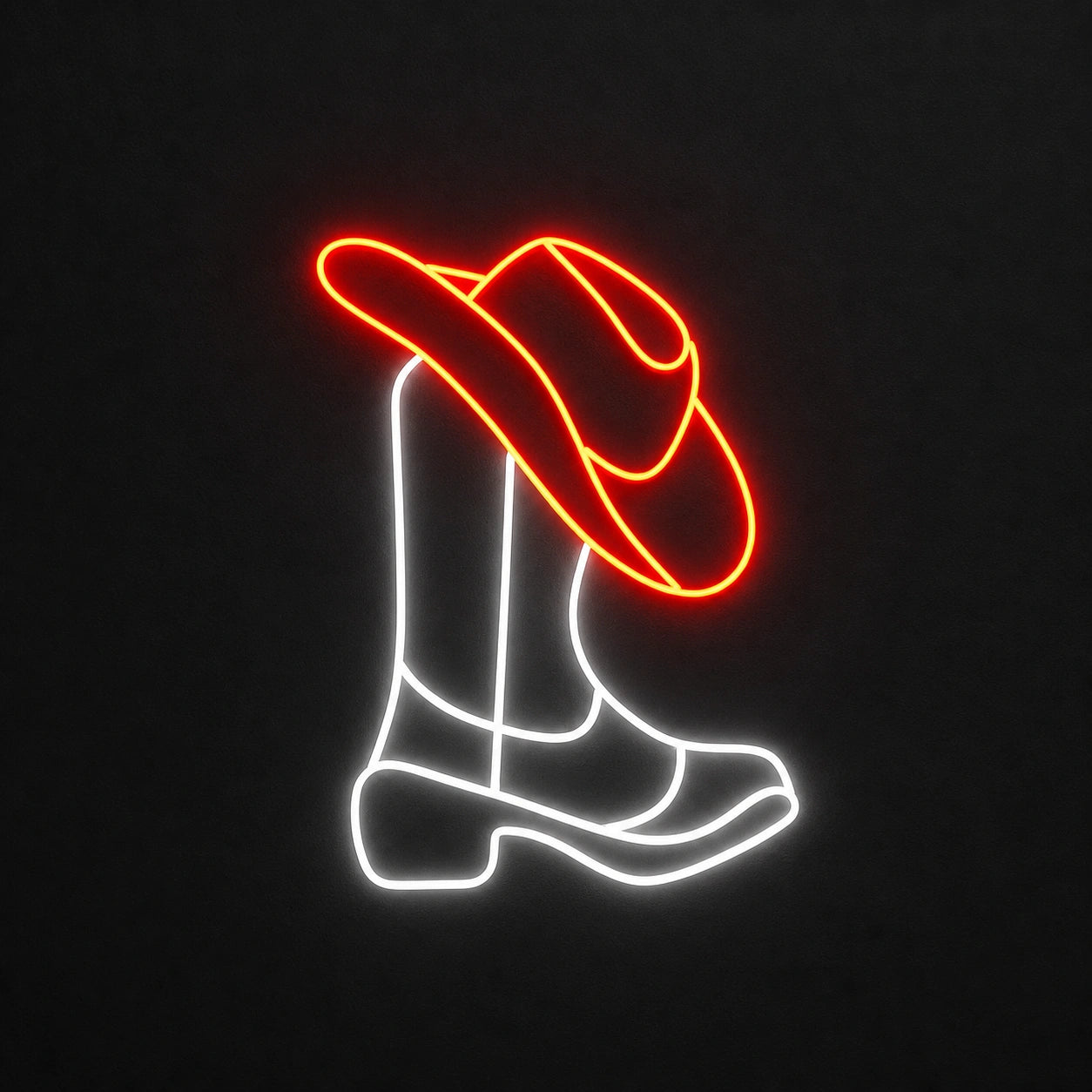 Cowboy Boots And Hat Dads Home Wall Art Vintage LED Neon Sign main product image