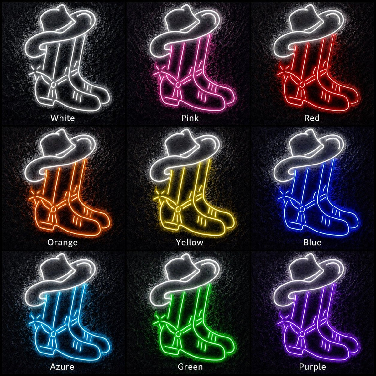 Cowboy Boots Wide Hat LED Neon Sign - Shineneon